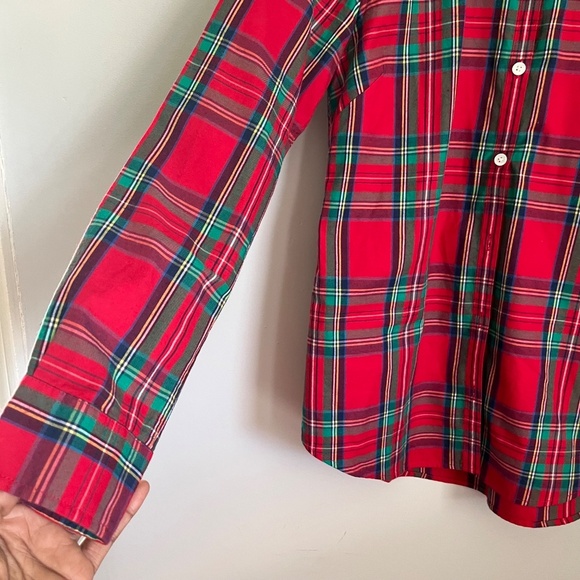 Vineyard Vines Women's Jolly Plaid Classic Button Down Shirt Top Size 8 - Picture 5 of 13